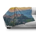 thumbnail image 3 of Sicily Soft Flannel Fleece Throw Blanket, Calascibetta Village Sunset Nature Photo Small and Historical Town, Cozy Plush for Indoor and Outdoor Use, 70" x 90", Multicolor, by Ambesonne, 3 of 6