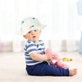 thumbnail image 2 of nvzhuang Baby Summer Bucket Hat, Sun Protection Infant Wide Brim Fisherman Hat with Chin Strap, 2 of 9