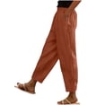 thumbnail image 1 of VEKDONE Womens Linen Long Pants Red S, 1 of 6