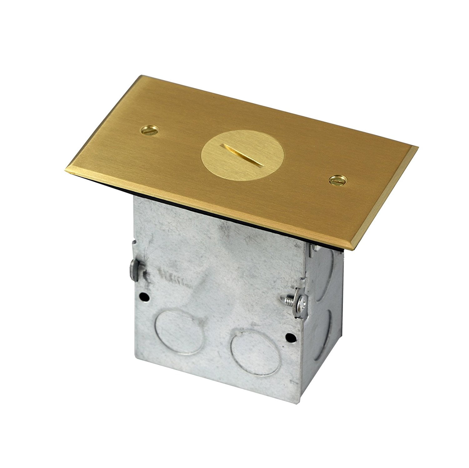 Enerlites 975547-C Floor Box 1 Gang Receptacle 20A Tamper / Weather Resistant Single Receptacle, UL Listed - Brass