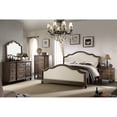 thumbnail image 2 of Queen Bed, Beige Linen & Weathered Oak, 2 of 3