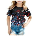 thumbnail image 1 of WEIYLL T-Shirts pour Filles Manches Courtes Été Col Rond Coupe Décontractée Basique Imprimé Rétro pour 12-13 Ans, 1 of 4