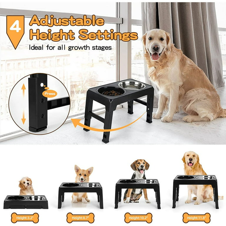 Adjustable Dog Bowl Stand for Small Medium and Large Dogs