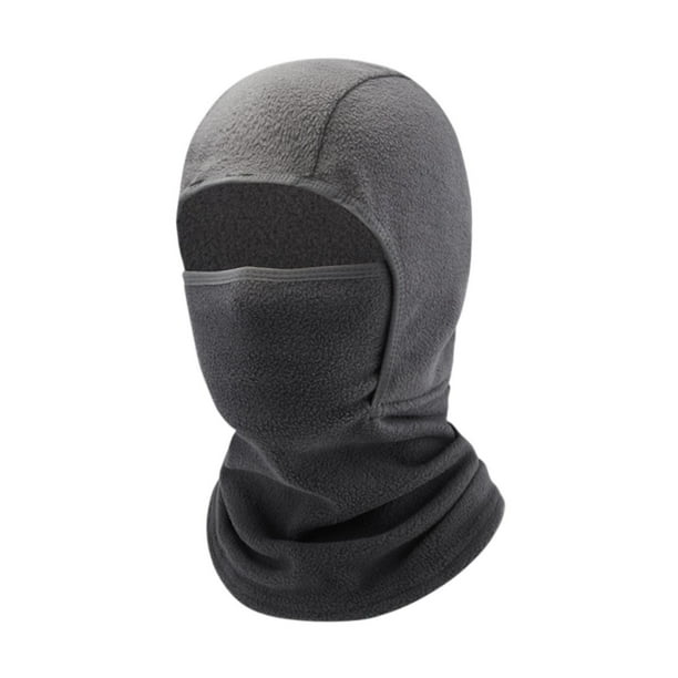 Pasamontañas de forro polar para niños, capucha, máscara de esquí, cálida, térmica, para niños y niñas, cómoda para la cara Gris oscuro