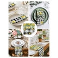 thumbnail image 3 of Lemon Check Cloth Napkins Set of 8 Reusable Dinner Napkins, Black Plaid Eucalyptus Farm Country Flower Cocktail Napkin Washable Table Napkins for Wedding/Holiday Party/Baby Shower 20"x20", 3 of 7