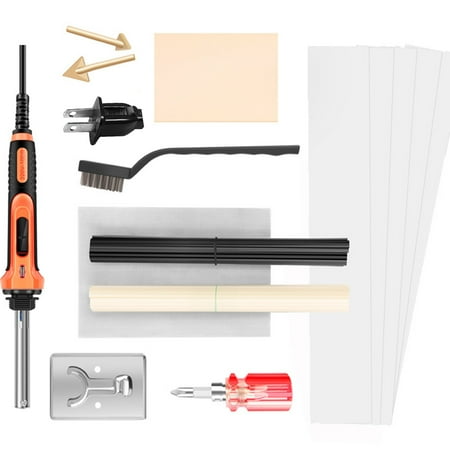 

Welding Repair Kit | 100W PP Welder Kit For Bumper Repairs | 2 Soldering Iron Tips 1 Wire Mesh 20 Black And 20 White PP Rods For Automotive Dashboard