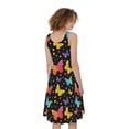 thumbnail image 2 of Gifts For Butterflies Lovers. Colorful Watercolor Butterfly Print Sleeveless Knee Length Dress, Butterfly Fashion Summer Maxi Dress For Women., 2 of 4