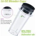 thumbnail image 2 of ENBIZIO Replacement Part - for Ninja Mega Kitchen System BL660 BL770 BL780 - Pack of 2 Single Serve 16 Ounce Cups with Lids, 2 of 4