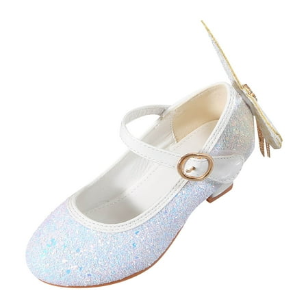 

MIASHUI Kids Shoes Girls Wedding Dress Shoes Performance Shoes Sequins Butterfly Rhinestone Girls Princess Shoes Little Child White 2