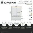 thumbnail image 5 of Kingston Brass KVTAM6032R22D1 60-Inch Acrylic Rectangular 3-Wall Anti-Skid Alcove Tub Combo with Tub Door (Right Hand Drain) in White/Polished Chrome, 5 of 9