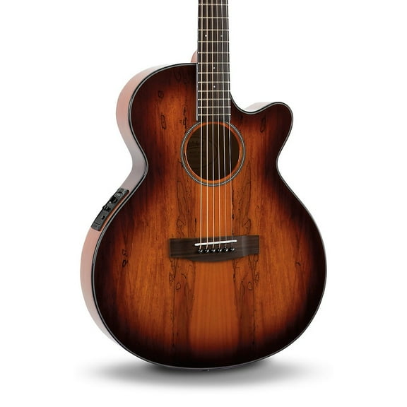 Mitchell MX430 Spalted Maple Acoustic-Electric Guitar Whiskey Burst