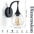 thumbnail image 3 of 1-Light Bathroom Wall Sconces,Matte Black Sconces Wall Lighting with Clear Glass Shade,Modern Vanity Light Fixtures,Indoor Lamp Wall Mount Light for Mirror, Bedroom, 3 of 17