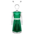 thumbnail image 3 of TiaoBug Kids Girls Alien Outerspace Dress-up Metallic Robot A Line Dress with Feeler Headband Green 8, 3 of 7