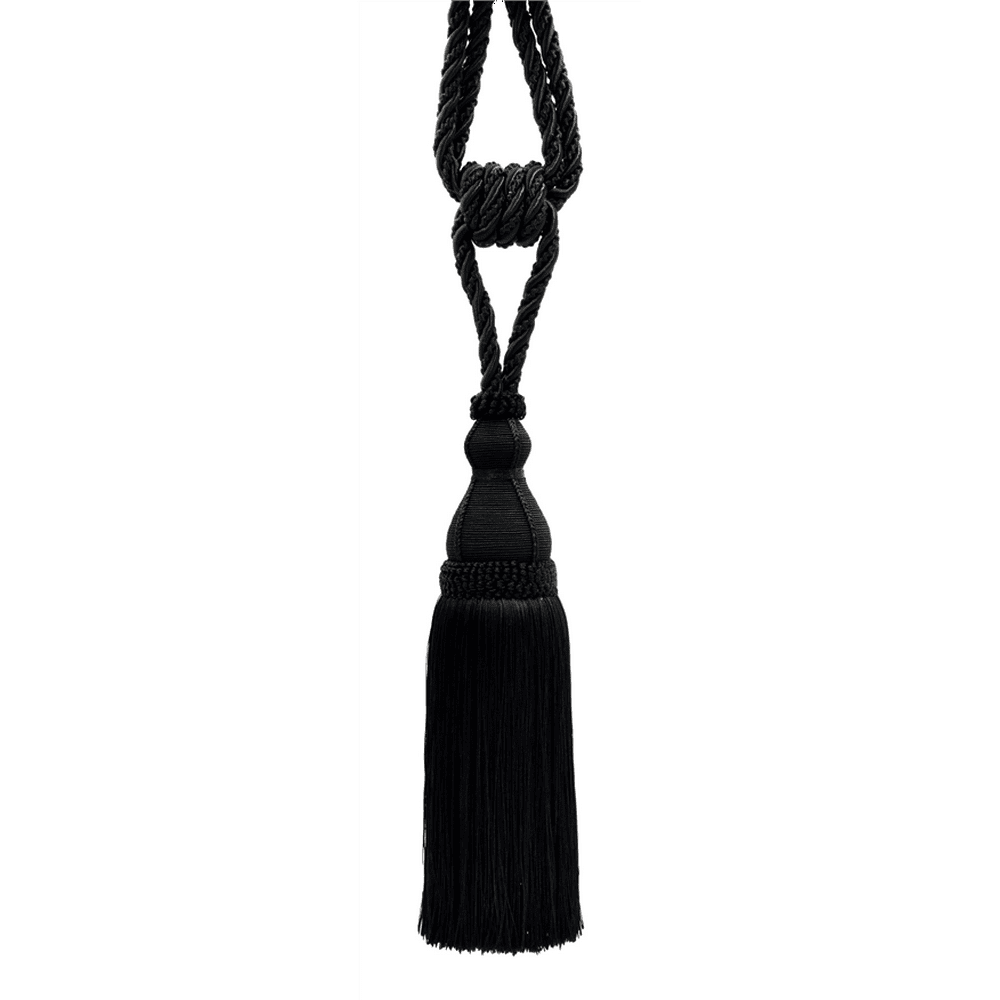 Elegant Black Curtain & Drapery Tassel Tieback / 11 inch tassel, 30