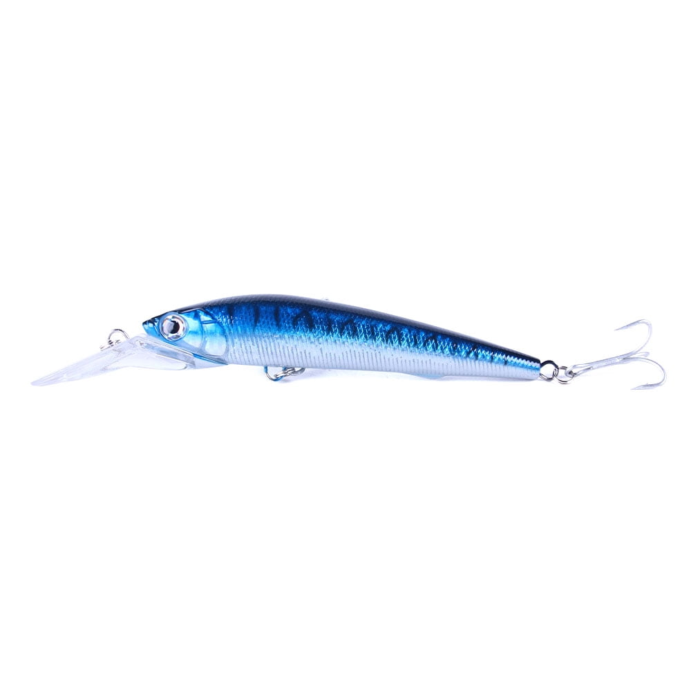 HENGJIA Fishing Lures Large Hard Bait Minnow VIB Lure with Treble Hook Life-Like Swimbait Fishing Bait Popper Crankbait Sinking Lure for Trout Bass Walleye Redfish, 5PCS