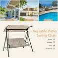 thumbnail image 6 of Spaco 3-Person Outdoor Patio Porch Swing, Outdoor Swing Chair with Adjustable Canopy and 900 Lbs Weight Capacity, Porch Swing for Outdoor, Beige, 6 of 7