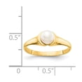 thumbnail image 2 of Solid 14k Yellow Gold 5mm Freshwater Cultured Pearl Ring Band Size 7.5, 2 of 3