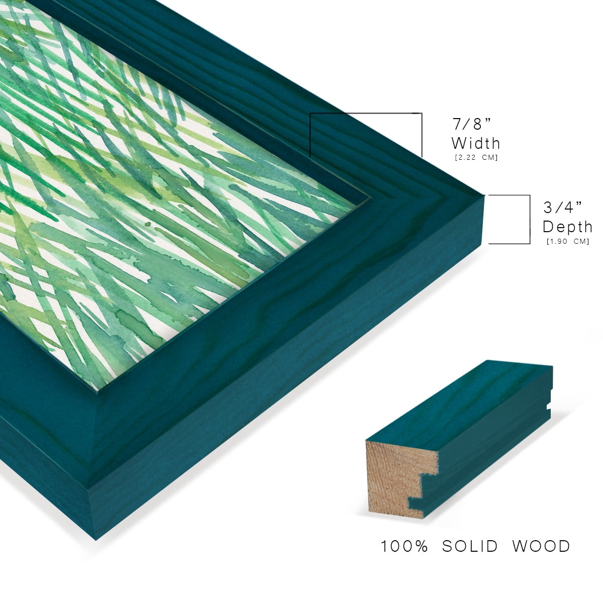 Just Grass I - Framed Print w/glass - Ocean Blue
