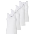 thumbnail image 1 of SCHIESSER Tops para mujer, pack de 4 - 4Pack Tops de tirantes, camiseta interior, algodón elástico, liso Blanco L (Large), 1 of 4