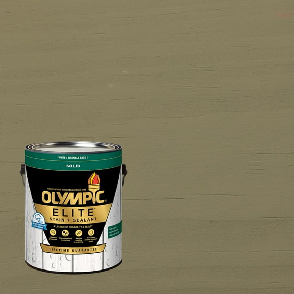 Olympic Elite 1 Gallon SC-1024 Dark Ash Solid Advanced Exterior Stain and Sealer in One