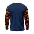 thumbnail image 4 of XUANTAOO Toddler Halloween T Shirt Cute Print Navy Long Sleeve Ghost Pumpkin Bat Tee Halloween Shirt 6-7 Years, 4 of 5