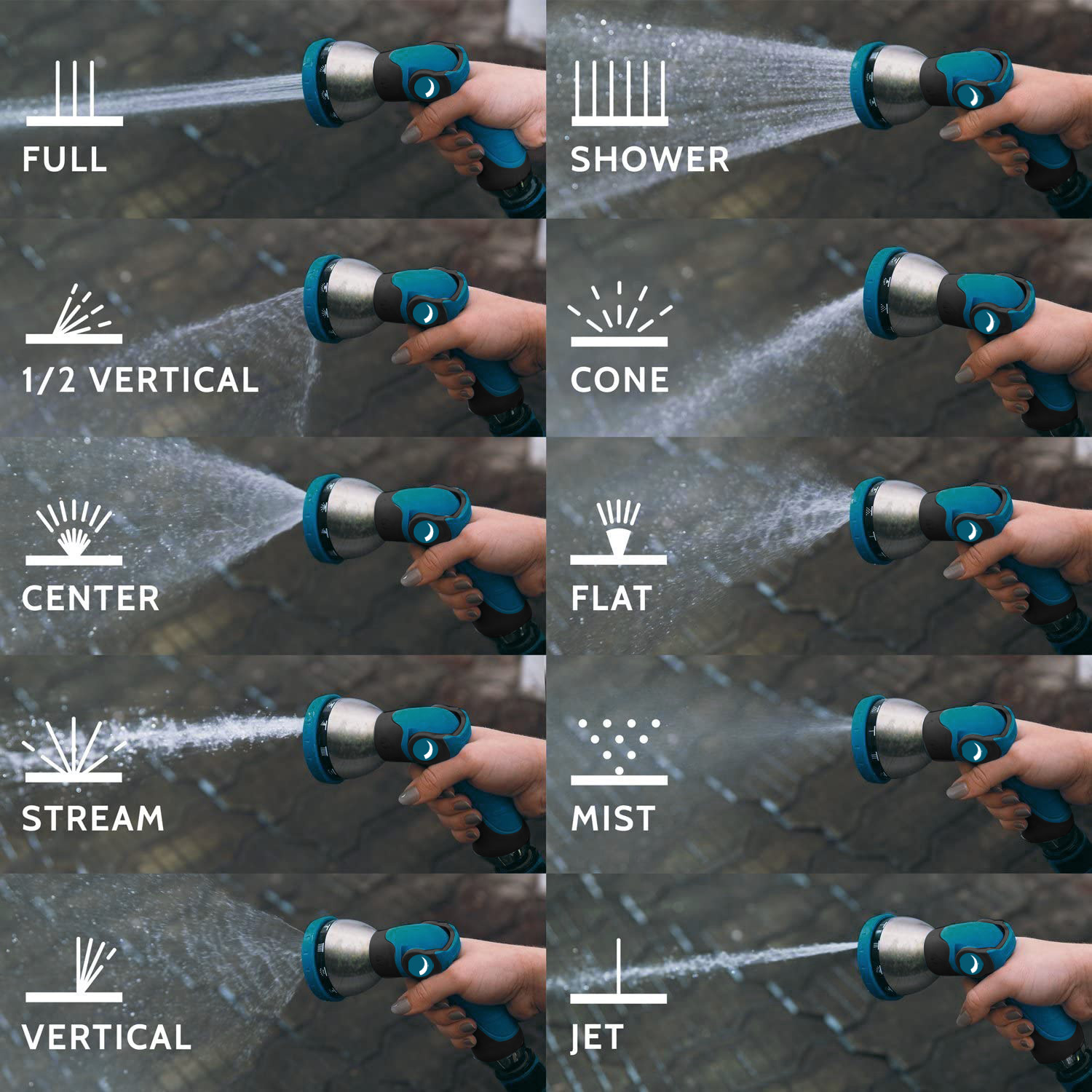 KEYAHAPPY 10-Pattern Hose Nozzle with Thumb Control photo 5