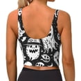 thumbnail image 3 of Lsque Black White Spooky Ghosts Printed Women'S Sports Bra, Compression, Moisture Wicking, High-Impact Sports Bra For Women,Supportive sports bra-XX-Large, 3 of 9