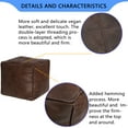 thumbnail image 2 of Thgonwid Coffee Vegan-Leather Cube Pouf, Handmade Construction, 2 of 6