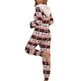 thumbnail image 6 of nvzhuang Women's Christmas Hooded Jumpsuit, Long Sleeve Zip Up V Neck Cartoon Print One Piece Pajamas, 6 of 7