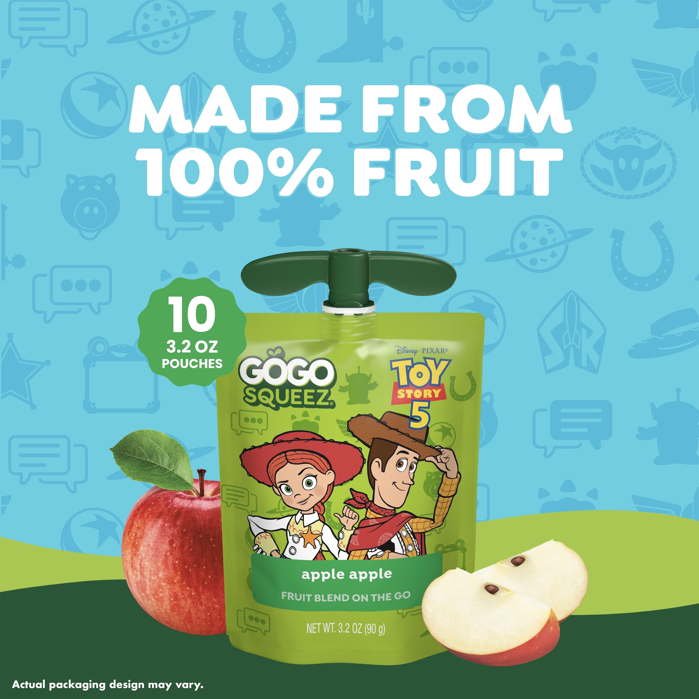 GoGo squeeZ  Toy Story 5  No Sugar Added  Apple Applesauce Pouches, 3.2 oz (10 Pack)