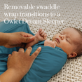 thumbnail image 5 of Owlet Dream Sleeper with Swaddle, Wearable Unisex Blanket for Newborn - Deep Sea Green, 5 of 6