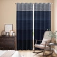 thumbnail image 3 of Blue Gray Kitchen Curtains 96 Inch Length, Farmhouse Vintage Gradient Abstract Art Grommet Top Bedroom Living Room Curtains, Light Filtering Cafe Curtain Drapes 2 Panels Set 104''x96'', 3 of 9
