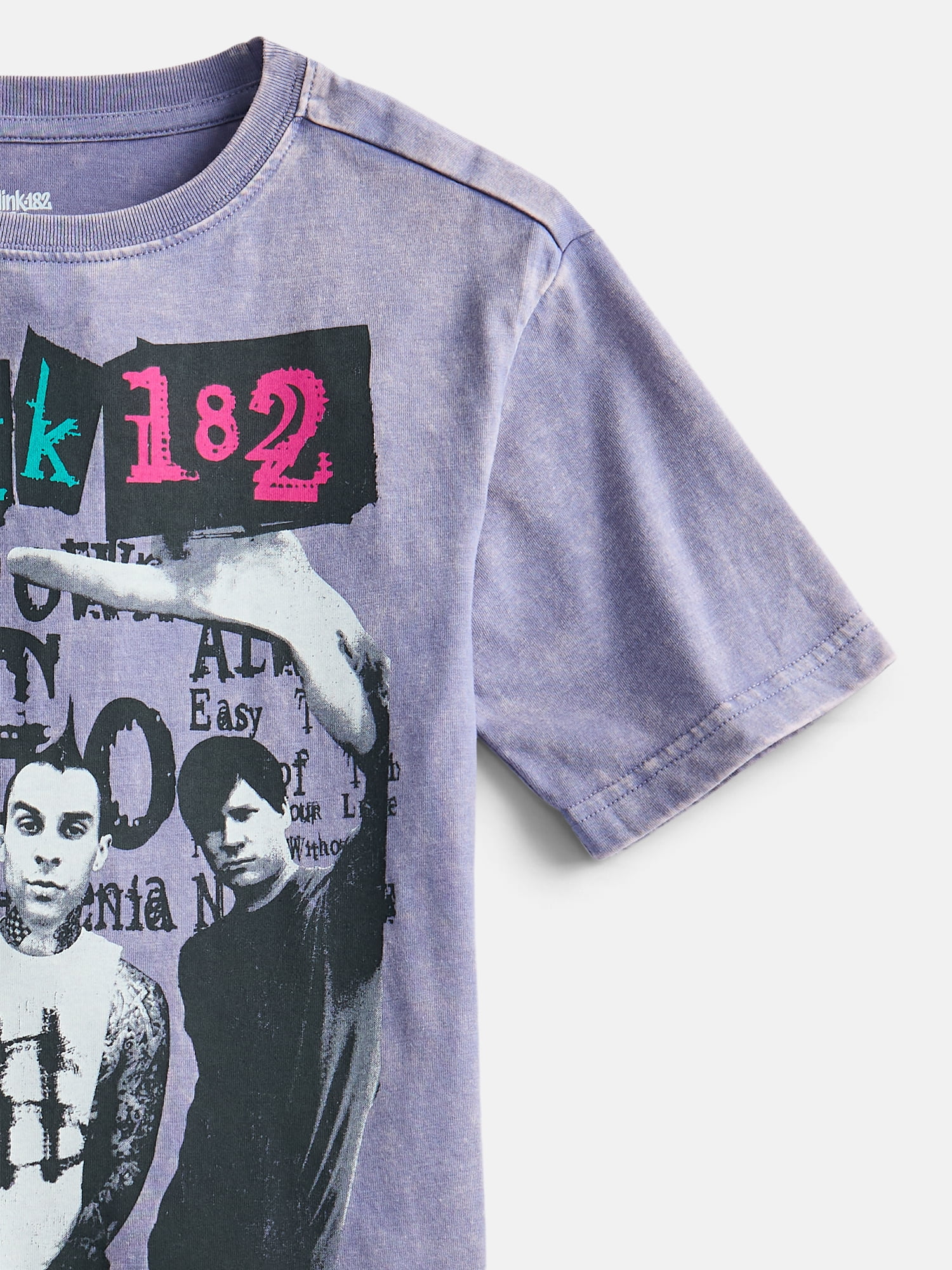 Blink 182 Boy’s Mineral Washed Crewneck Tee with Short Sleeves, Sizes 4-18