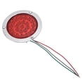thumbnail image 4 of 8 Pack Round LED Trailer Tail Lights Red 24 LED Flange Mount Waterproof Chrome 4 Inch Brake Stop Turn Lights, 4 of 5