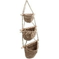 thumbnail image 3 of PAMINGONO Kitchen Fruit Basket Hanging Woven Basket Dark Brown Rope 1Pack, 3 of 8