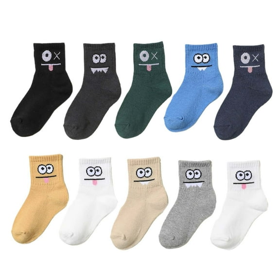 Kids' 20PC Crew Socks Boys Girls Printed Breathable Ankle Socks Thin Athletic Casual Socks Cute Footwear
