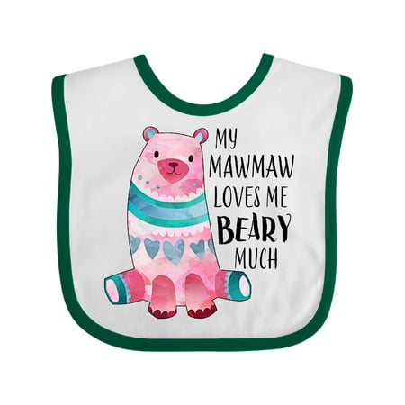 

Inktastic My Mawmaw Loves Me Beary Much with Cute Bear Gift Baby Boy or Baby Girl Bib