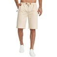 thumbnail image 4 of Aiyino Mens Shorts Casual Drawstring Zipper Pockets Elastic Waist Big and Tall Beach Shorts, 4 of 10