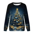 thumbnail image 4 of ‌FDGIU Women's Christmas Sweatshirt 2025 – Fleece Lined Pullover, Merry & Bright Holiday Top, 4 of 5