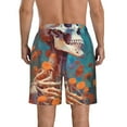 thumbnail image 3 of Yiaed Artistic Orange Carnation Skull Print Men's Swim Trunks with Lining Quick Dry Sports Shorts Beach Shorts Boardshorts-Small, 3 of 5