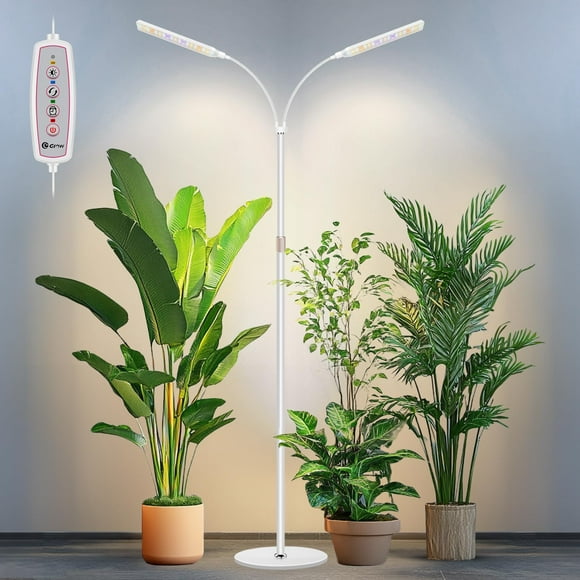 Kullsinss Grow Lights for Indoor Plants with Stand, 2-Heads Full Specturm Plant Lighs for Indoor Growing with 4/8/12/16H Timer, 3 Color Mod