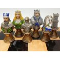 thumbnail image 2 of Ensemble de Bustes Rouges et Verts des Croisades Médiévales Pièces d'Échecs pour Hommes Peints à la Main, 2 of 6