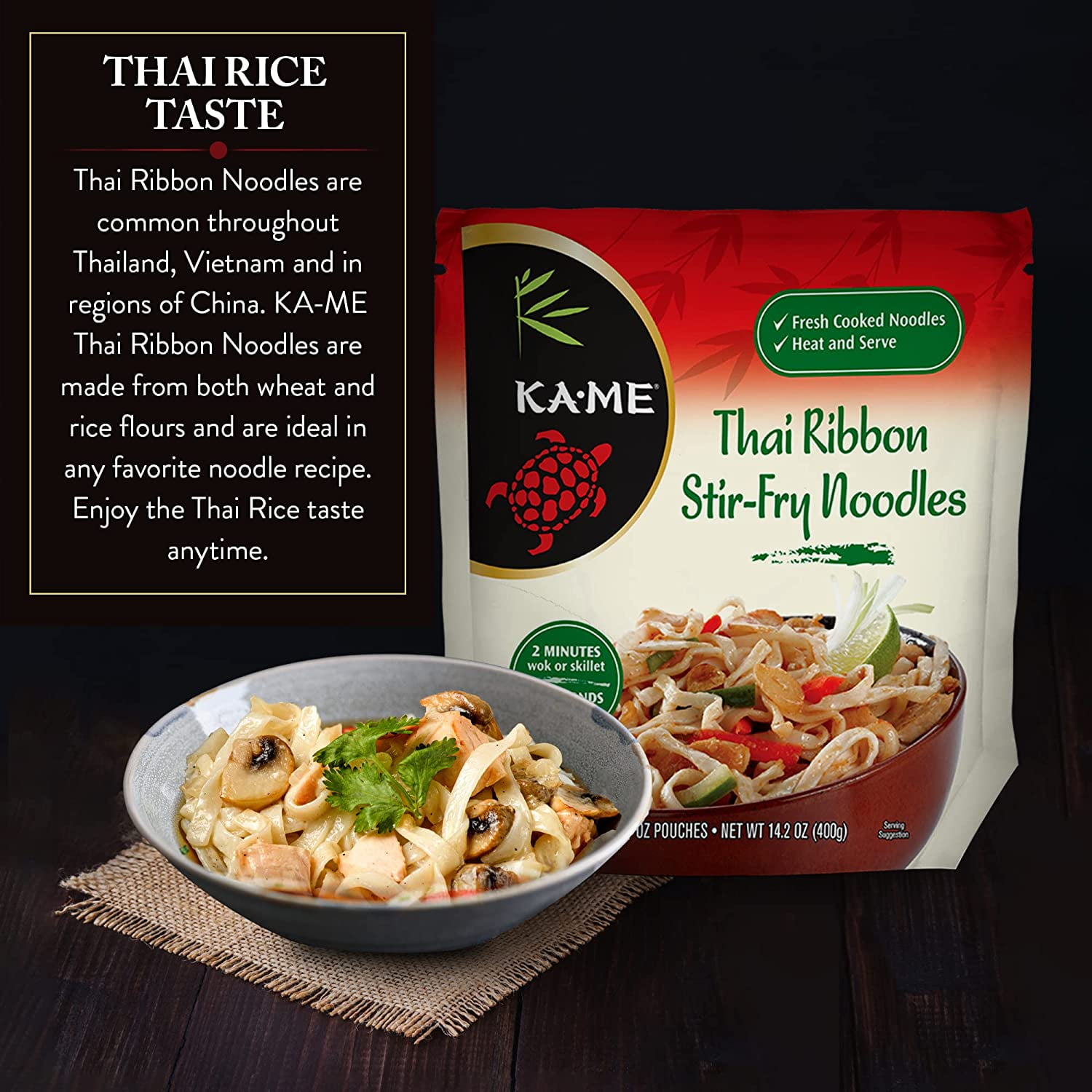 (6 pack) KA-ME STIR-FRY - THAI RIBBON NOODLES, 14.2oz