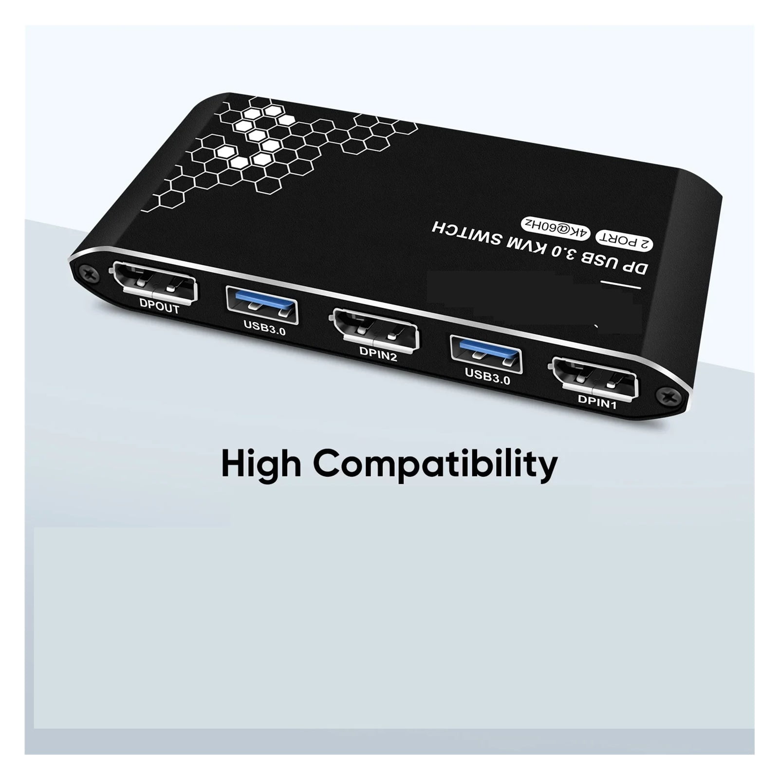 KVM Switch, 2 Ports, 4K@60Hz Resolution, Enabling Two Computers to Share One or Dual Monitors, HDCP 2.2 & USB Cables Provided