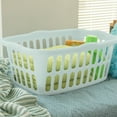 thumbnail image 4 of Sterilite Small 1.5 Bushel Rectangular Laundry Basket, Ideal for Basic Laundry Needs, 12 Pack Assorted, 6 White and 6 Mint, 4 of 11