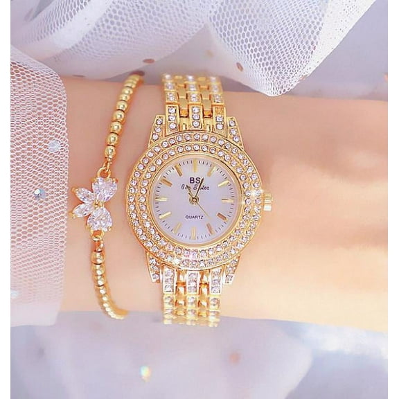 BS Bee Sister New Watch Chain Full Diamond Women's Watch FA1578Women's Quartz Watch