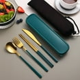 thumbnail image 2 of Dinner Spoon 1 Set Wide Application Food Grade Practical Cutlery Set Portable Camping Reusable Flatware Kit, 2 of 4