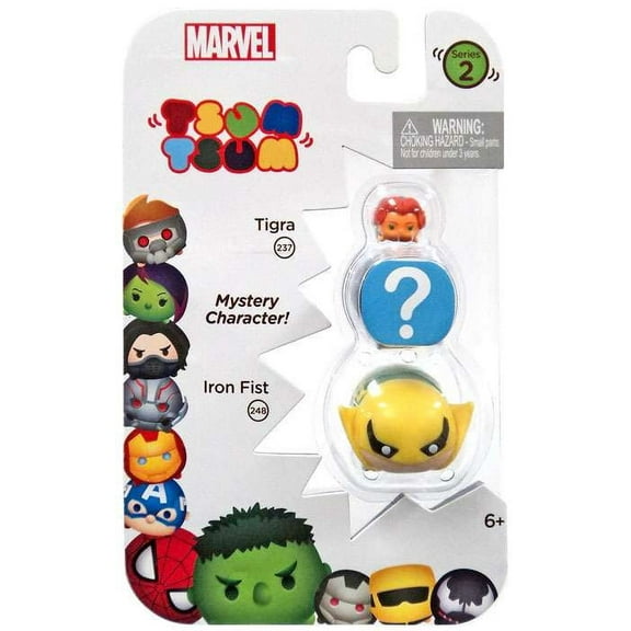 Marvel Tsum Tsum Series 2 Tigra & Iron Fist Mini Figures, 3 Pack