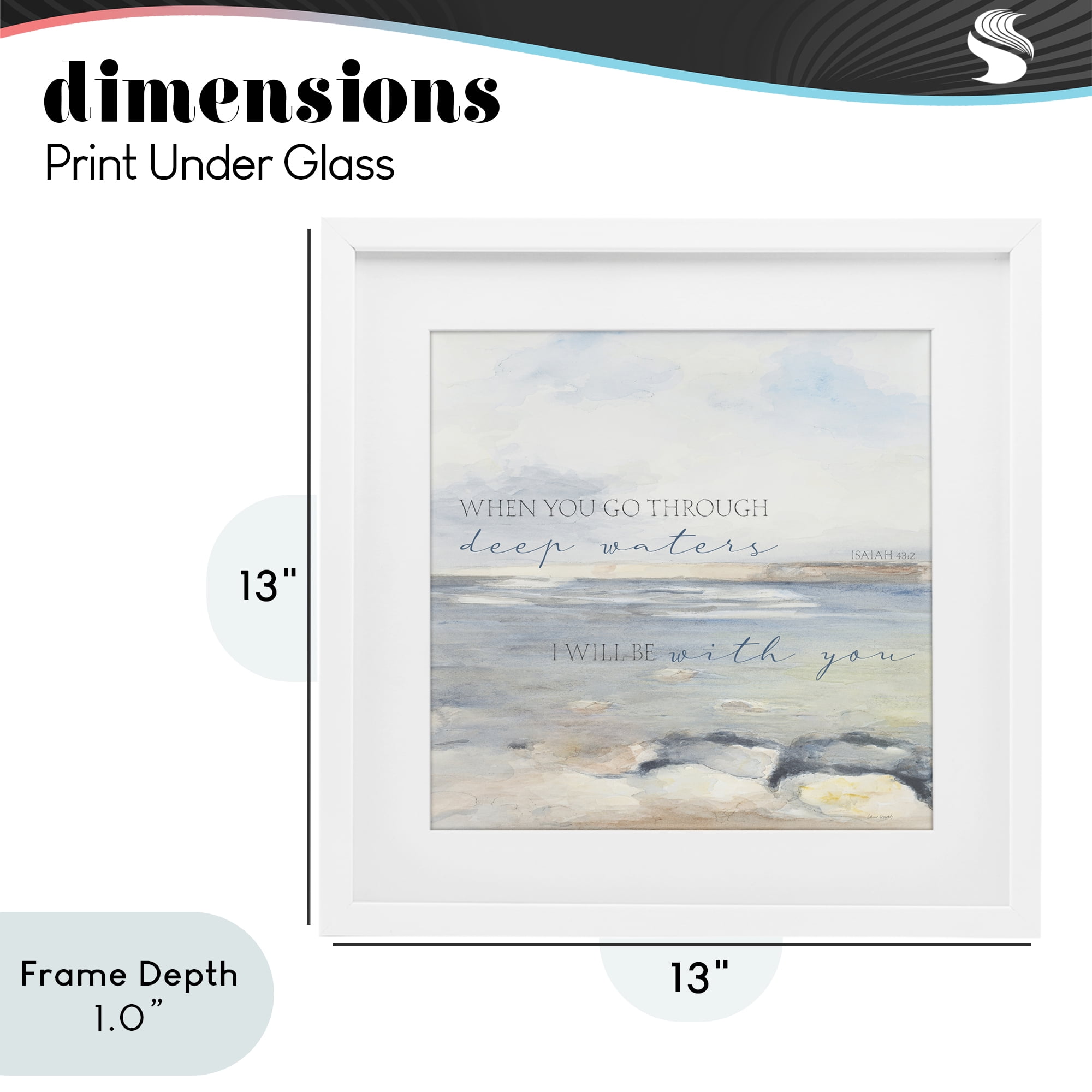 Stupell Industries Deep Waters with You White Framed Print Under Glass, design by Lanie Loreth
