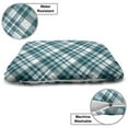 thumbnail image 3 of Plaid Pet Bed, Tartan Pattern from Checkered Like Layout Classic Striped Squares, Chew Resistant Pad for Dogs and Cats Cushion with Removable Cover, 24" x 39", Petrol Blue and Pale Blue, by Ambesonne, 3 of 4